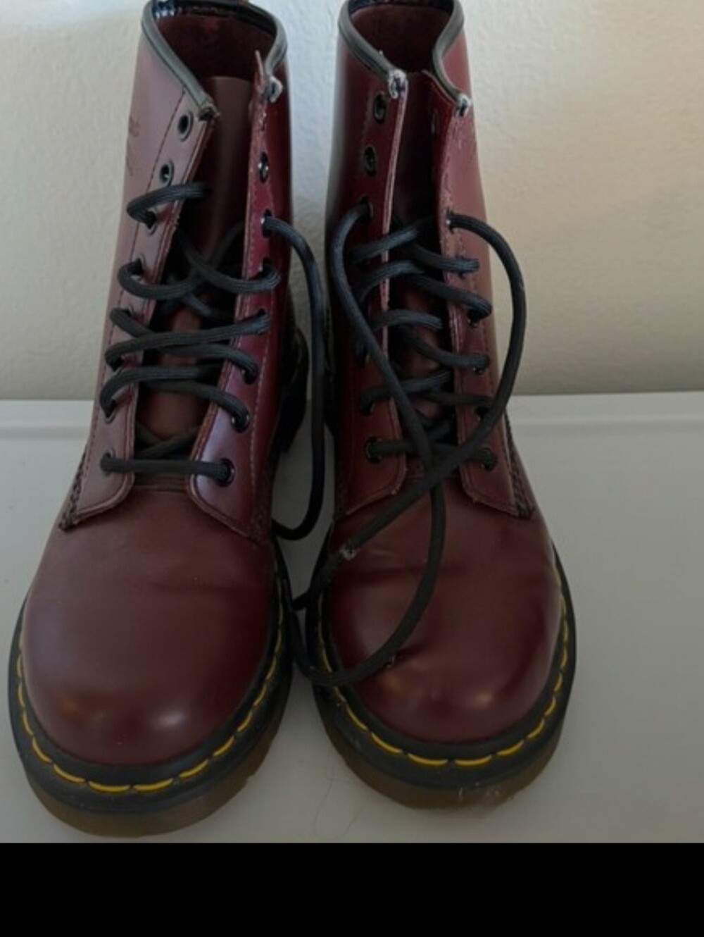 Dr. Martens Smooth Leather 8-Eye Boots - Cherry Red